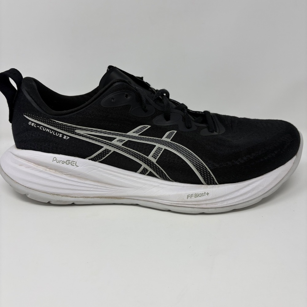 ASICS Gel-Cumulus 27 Mens Size 11.5 Black White Athletic Running Shoes Sneakers